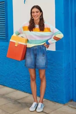 White Stuff Mollie Combat Denim Shorts Mid Denim - La Vie en Rose Damesmode