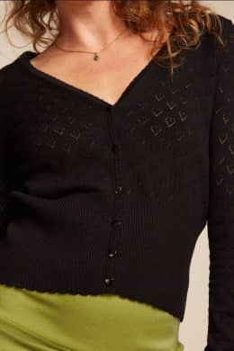 King Louie Cardi V Heart Ajour BCI Black