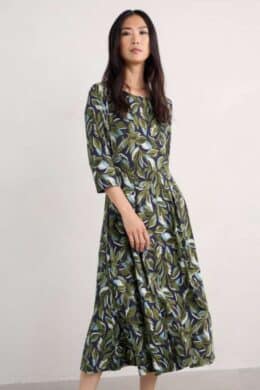 Seasalt Cornwall Wild Bouquet Dress Tonal Leaves Maritime - La Vie en Rose Damesmode (2)