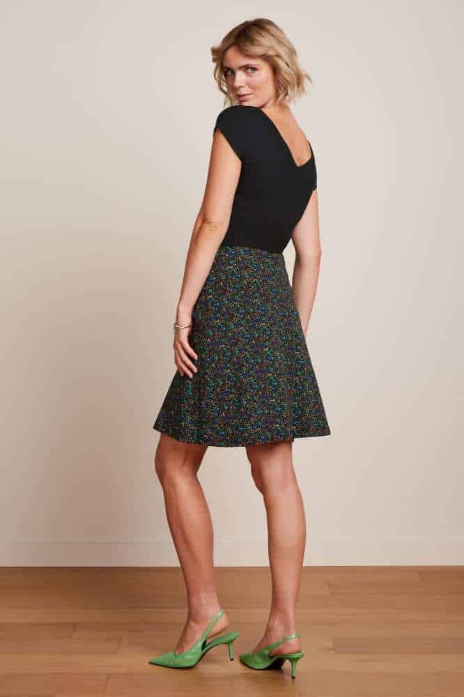 King Louie Border Skirt Elysee Black - La Vie en Rose Damesmode