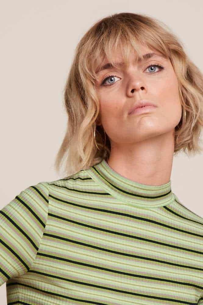 King Louie Turtle Top Seaside Stripe Dark Citron - La Vie en Rose Damesmode