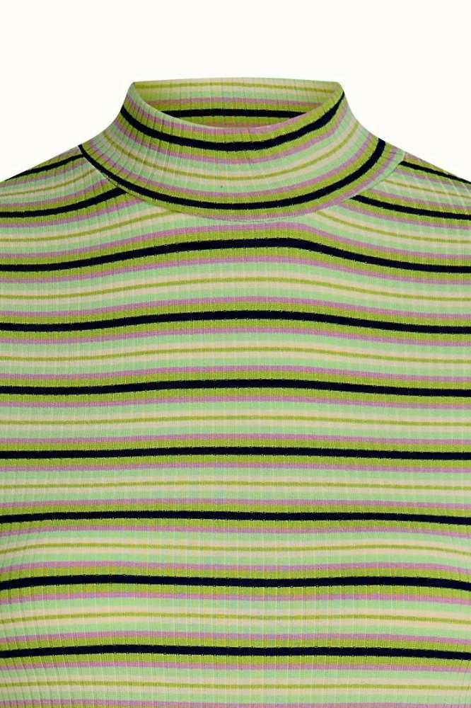King Louie Turtle Top Seaside Stripe Dark Citron - La Vie en Rose Damesmode