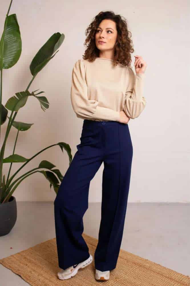 Very Cherry Taylor Pants Navy Punty - La Vie en Rose Damesmode