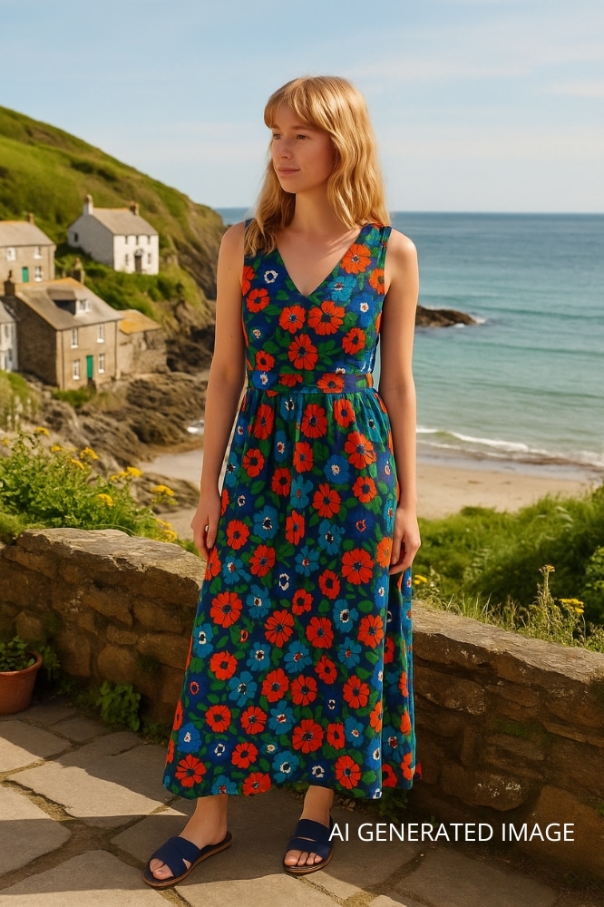 Seasalt Cornwall Polmanter Dress Screenprint Floral Maritime - Afbeelding 12