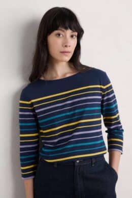 Seasalt Cornwall Sailor Top Falmouth Tri Shore Maritime Gorse - La Vie en Rose Damesmode