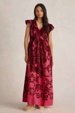 White Stuff Lorna Linen Blend Maxi Dress Red Multi - La Vie en Rose Damesmode