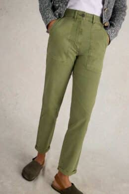 White Stuff Twister Chino Trouser Khaki Green - La Vie en Rose Damesmode