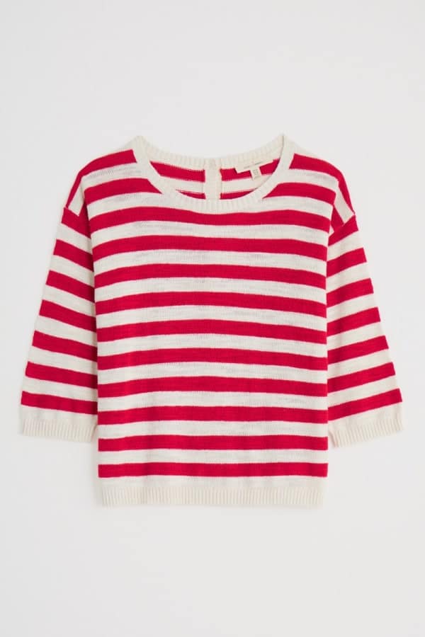 Seasalt Cornwall Knavock Jumper Cornish Chalk Scarlet - Afbeelding 4