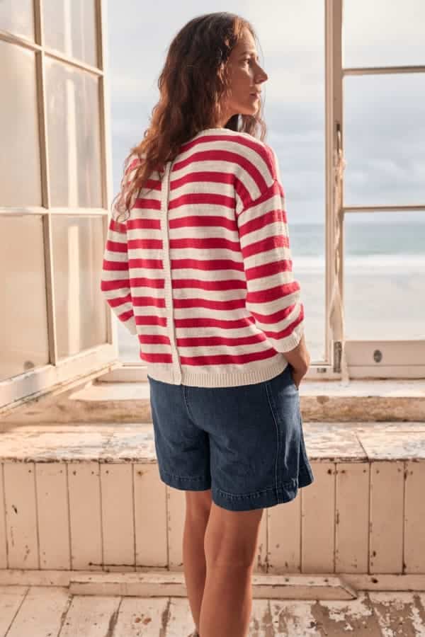 Seasalt Cornwall Knavock Jumper Cornish Chalk Scarlet - Afbeelding 5