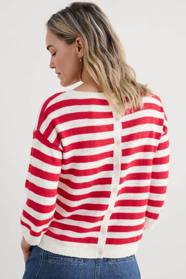Seasalt Cornwall Knavock Jumper Cornish Chalk Scarlet - Afbeelding 7