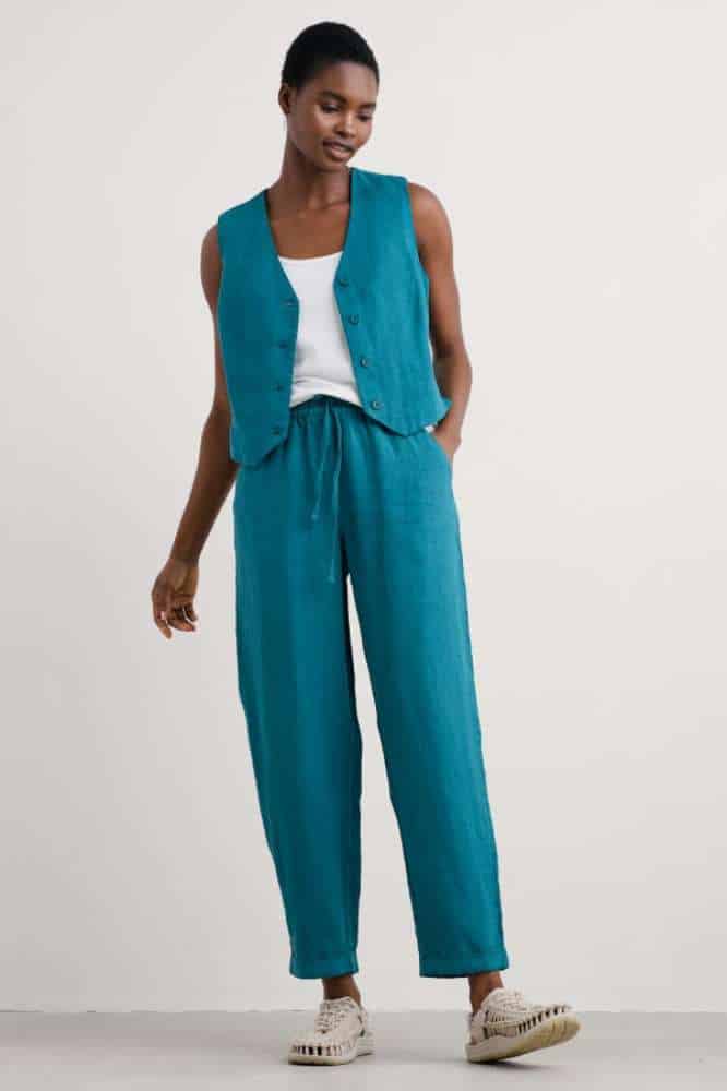 Seasalt Cornwall Dipping Sun Linen Trousers Dark Drift - Afbeelding 8