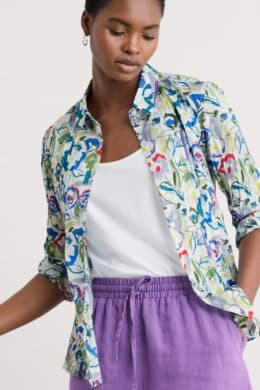 Seasalt Cornwall Larissa Shirt Studio Floral Chalk - La Vie en Rose Damesmode