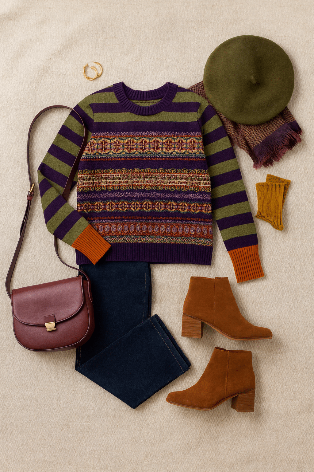 Eribé Stobo Fairisle Sweater Reversible - La Vie en Rose Damesmode