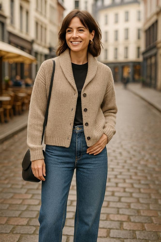 Eye Robin Shawl Cardigan Eggshell - La Vie en Rose Damesmodev