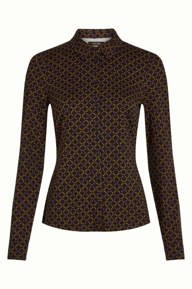 King Louie Blouse Dynamo Black - La Vie en Rose Damesmode