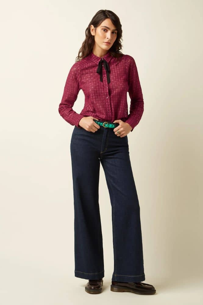 King Louie Paige Pants Walker Denim Indigo Blue GOTS- La Vie en Rose Damesmode