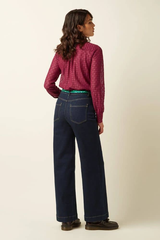 King Louie Paige Pants Walker Denim Indigo Blue GOTS- La Vie en Rose Damesmode