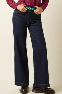 King Louie Paige Pants Walker Denim Indigo Blue GOTS- La Vie en Rose Damesmode