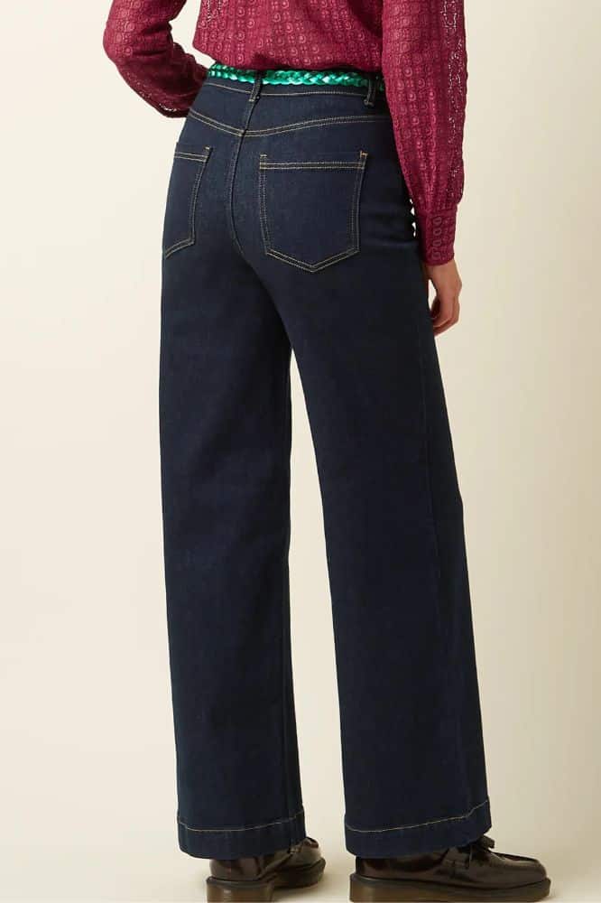King Louie Paige Pants Walker Denim Indigo Blue GOTS- La Vie en Rose Damesmode