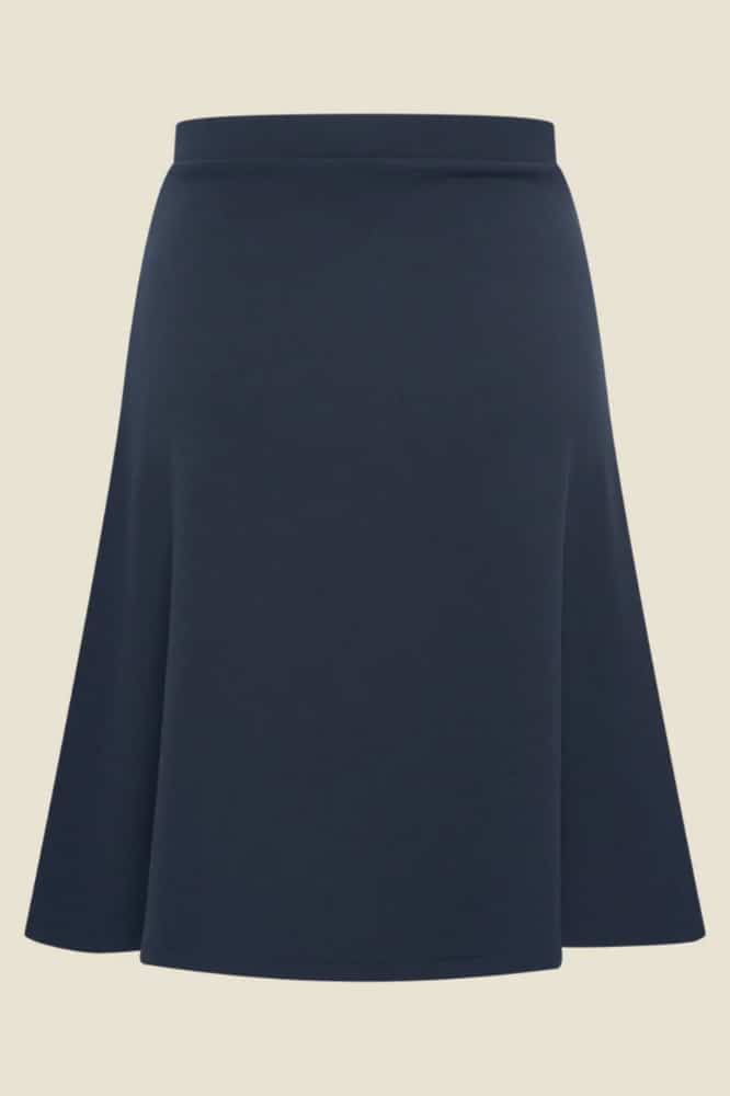 Very Cherry A-Line Skirt Navy Jersey Crepe - La Vie en Rose Damesmode