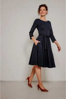 Very Cherry Ballerina Dress Navy Punty- La Vie en Rose Damesmode