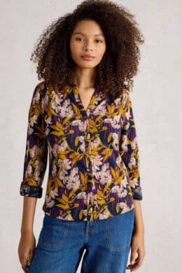 White Stuff Annie Jersey Shirt Navy Multi - La Vie en Rose Damesmode