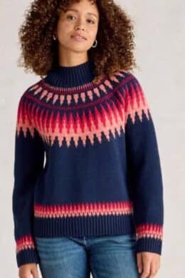 White Stuff Fiona Fair Isle Jumper Navy Multi - La Vie en Rose Damesmode