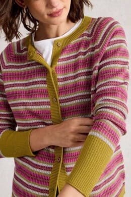 White Stuff Lulu Pattern Cardi Pink Multi - La Vie en Rose Damesmode