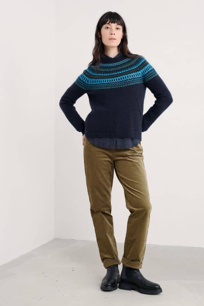 Seasalt Cornwall Annik Fair Isle Jumper Modernist Cyan Multi- La Vie en Rose Damesmode Enkhuizen