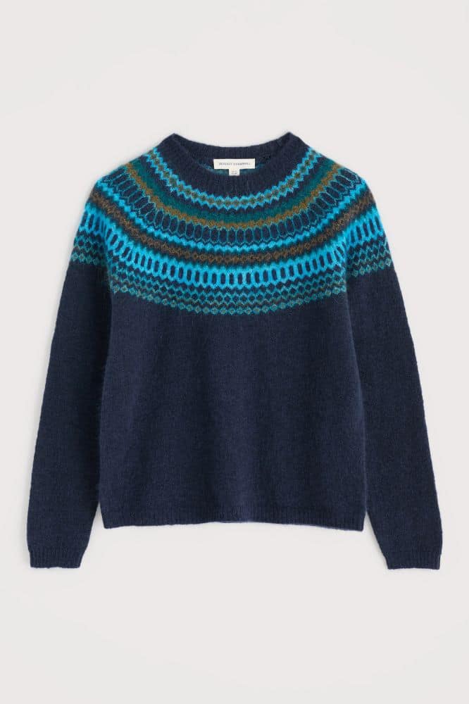 Seasalt Cornwall Annik Fair Isle Jumper Modernist Cyan Multi- La Vie en Rose Damesmode Enkhuizen