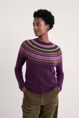 Seasalt Cornwall Annik Fair Isle Jumper Modernist Grape Oak Mix - La Vie en Rose Damesmode Enkhuizen