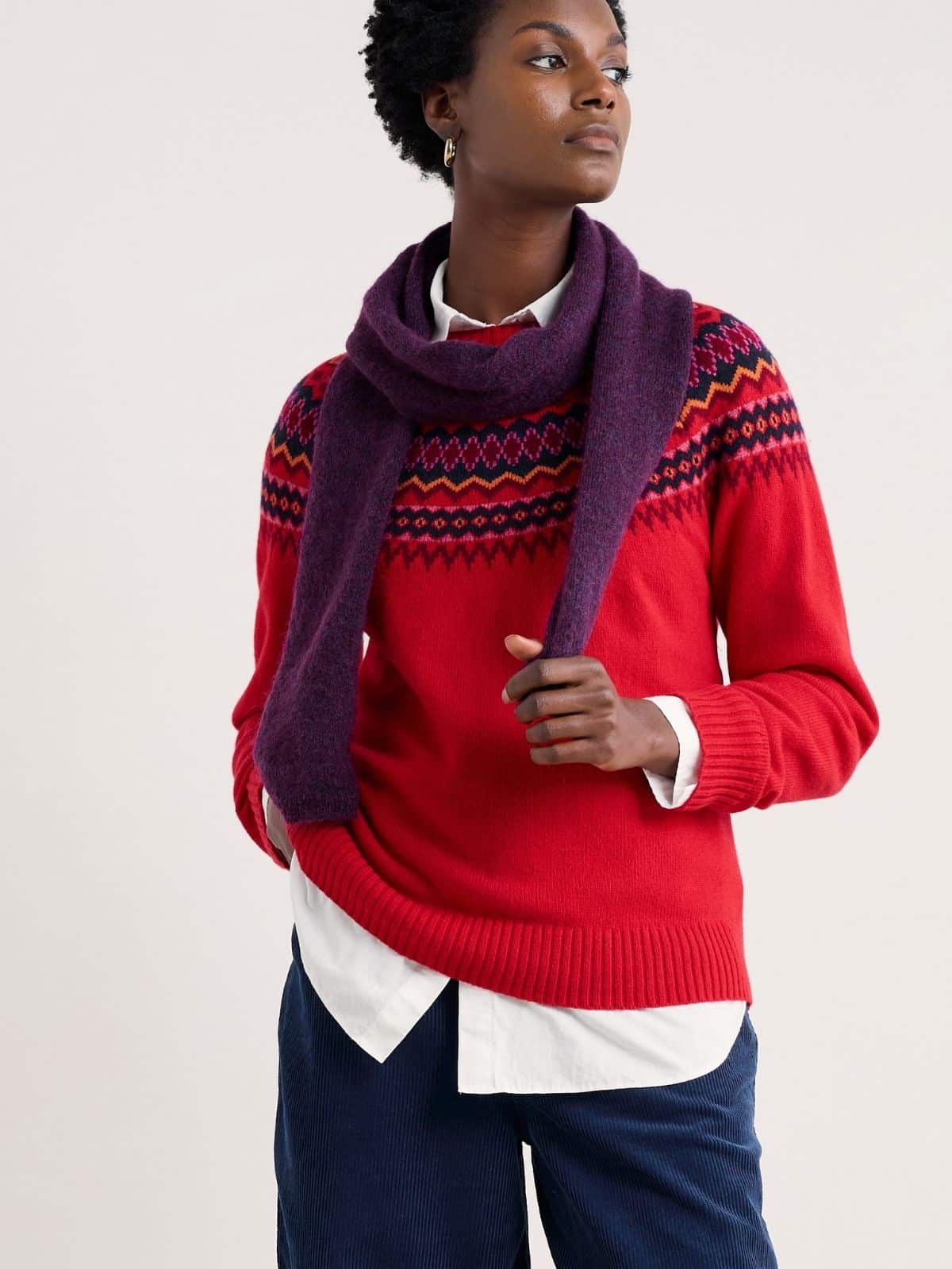 Seasalt Cornwall Gurnard's Head Jumper Windward Carmine Multi - La Vie en Rose Damesmode Enkhuizen