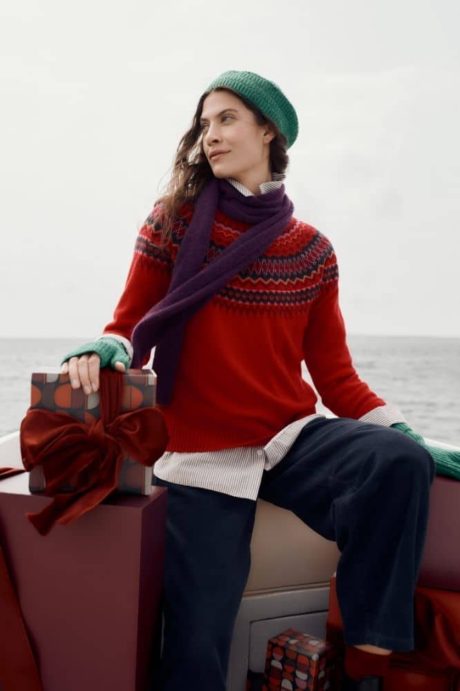 Seasalt Cornwall Gurnard's Head Jumper Windward Carmine Multi - La Vie en Rose Damesmode Enkhuizen