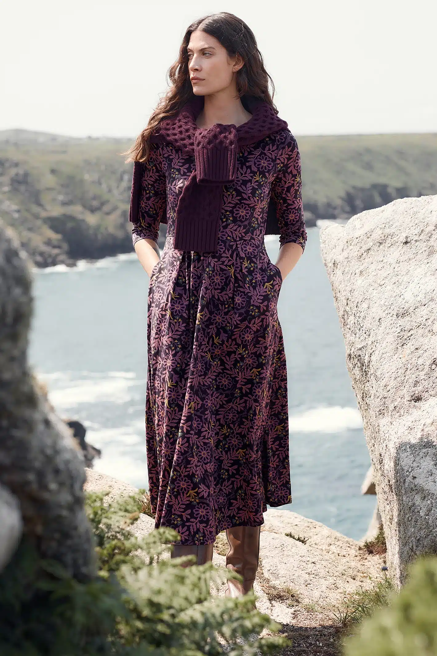 Seasalt Cornwall Veronica Dress Evening Woodland Onyx