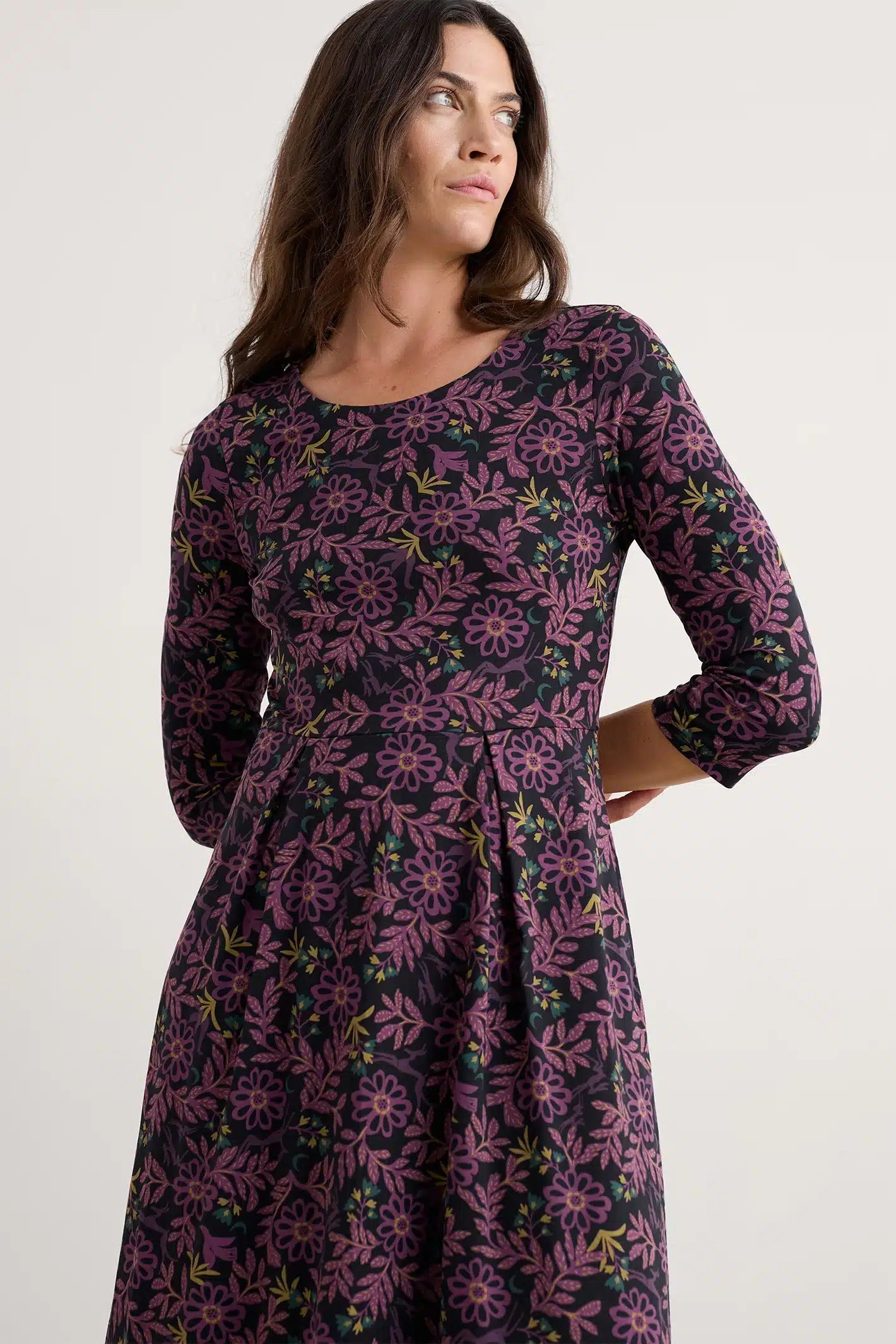 Seasalt Cornwall Veronica Dress Evening Woodland Onyx