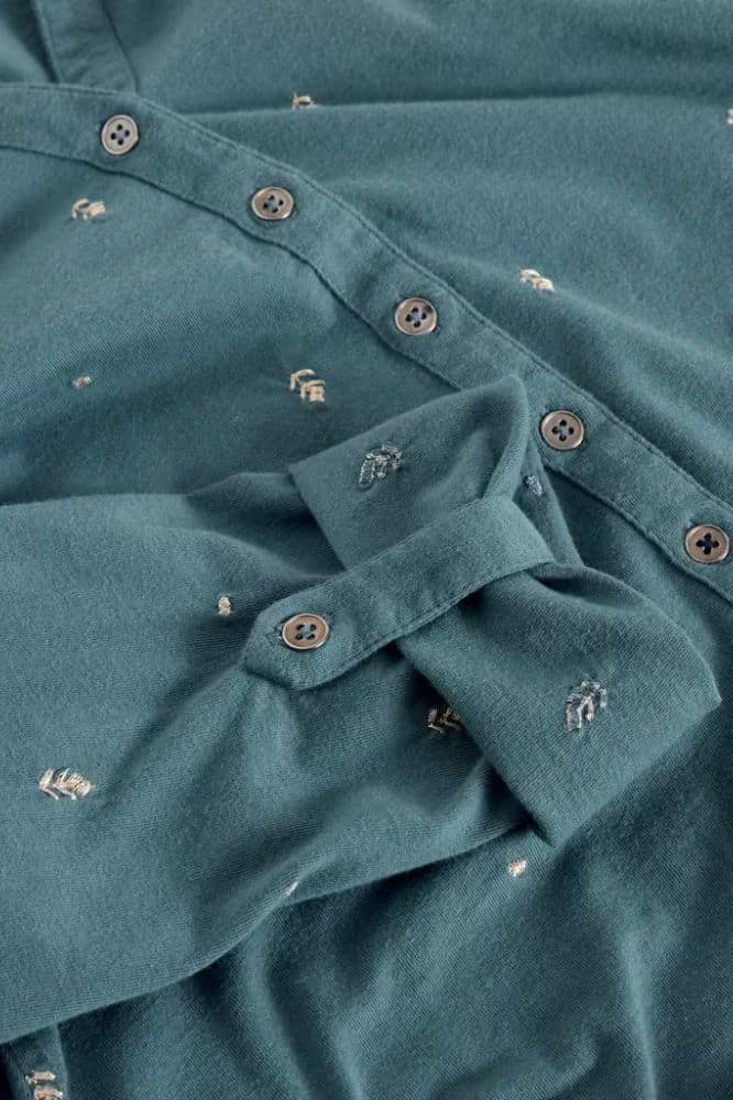 White Stuff Annie Embroidered Jersey Shirt Mid Blue - La Vie en Rose Damesmode