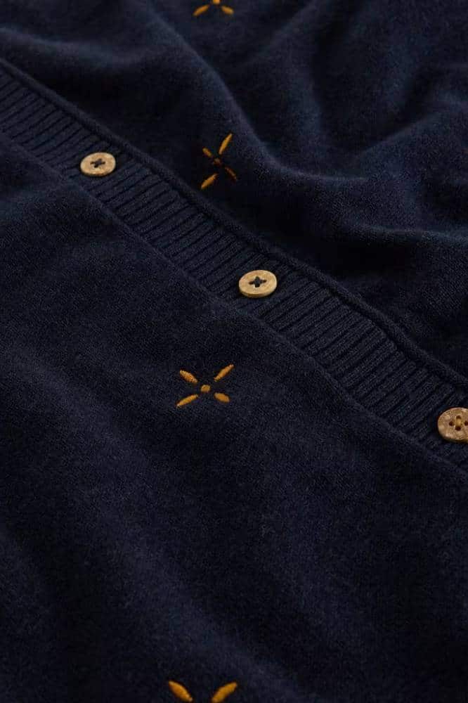 White Stuff Lulu Embroidered Cardi Navy Multi - La Vie en Rose Damesmode