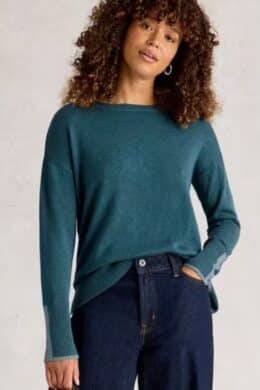 White Stuff Olive Jumper Mid Blue - La Vie en Rose Damesmode