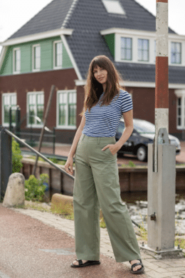 Very Cherry Marlene Pants Delfino Denim Sage Green