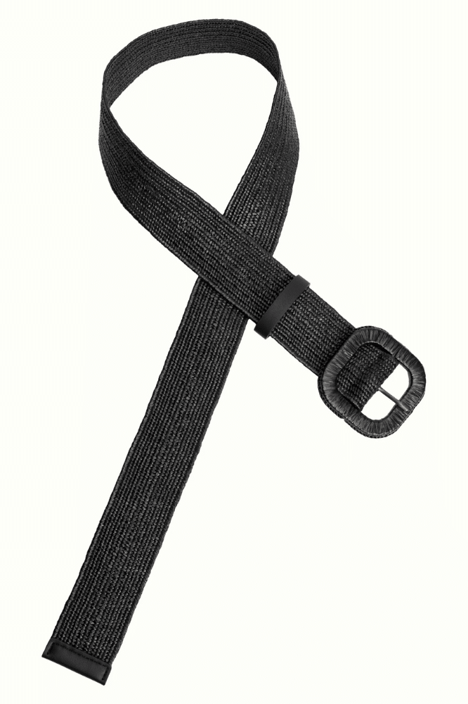 King Louie Raffia Belt Black - La Vie en Rose Damesmode