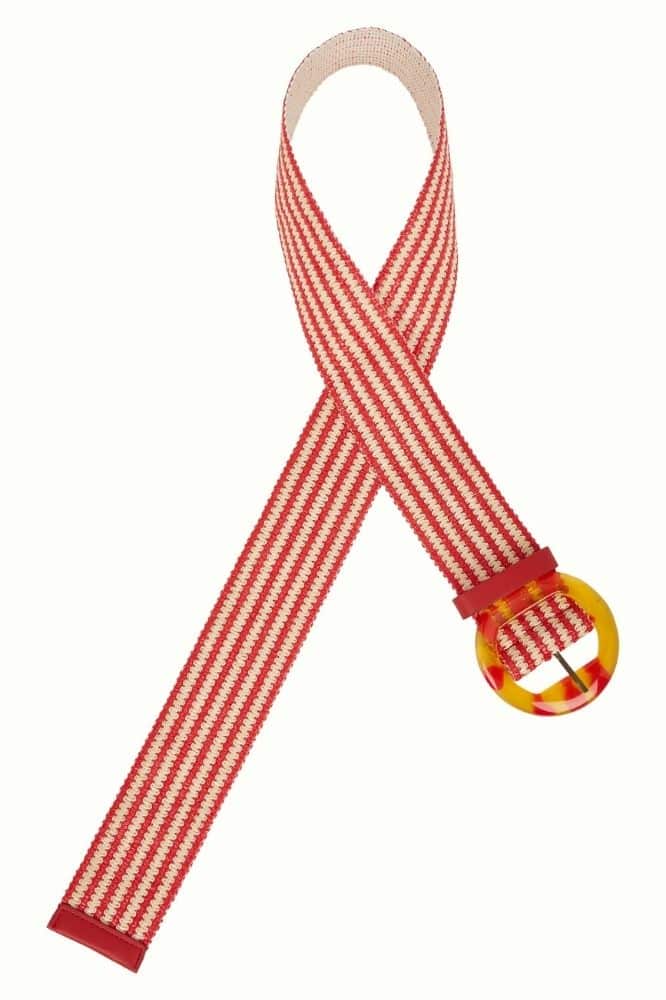 King Louie Striped Belt Chili Red - La Vie en Rose Damesmode