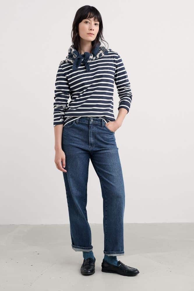 Seasalt Cornwall Sailor Shirt Breton Maritime Chalk - La Vie en Rose Damesmode Enkhuizen