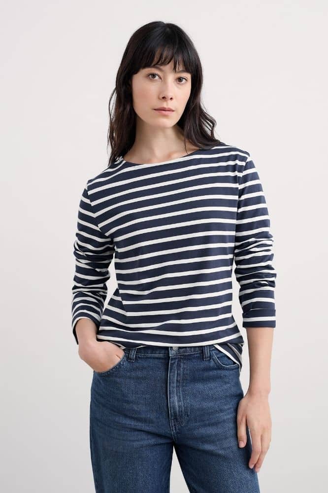 Seasalt Cornwall Sailor Shirt Breton Maritime Chalk - La Vie en Rose Damesmode Enkhuizen