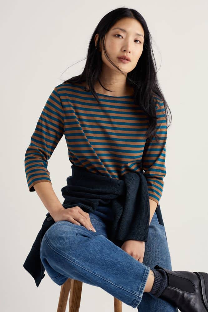 Seasalt Cornwall Sailor Top Mini Cornish Toffee - La Vie en Rose Damesmode Enkhuizen