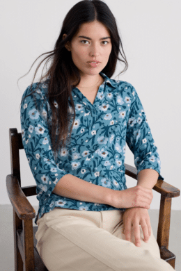 Seasalt Cornwall Wavecrest Jersey Shirt (GOTS) Blotted Anemone Minnow - La Vie en Rose Damesmode Enkhuizen