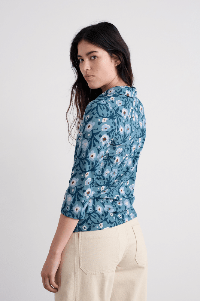 Seasalt Cornwall Wavecrest Jersey Shirt (GOTS) Blotted Anemone Minnow - La Vie en Rose Damesmode Enkhuizen