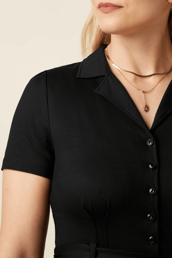 Sheeva Dress Viscose Classic Black- La Vie en Rose Damesmode