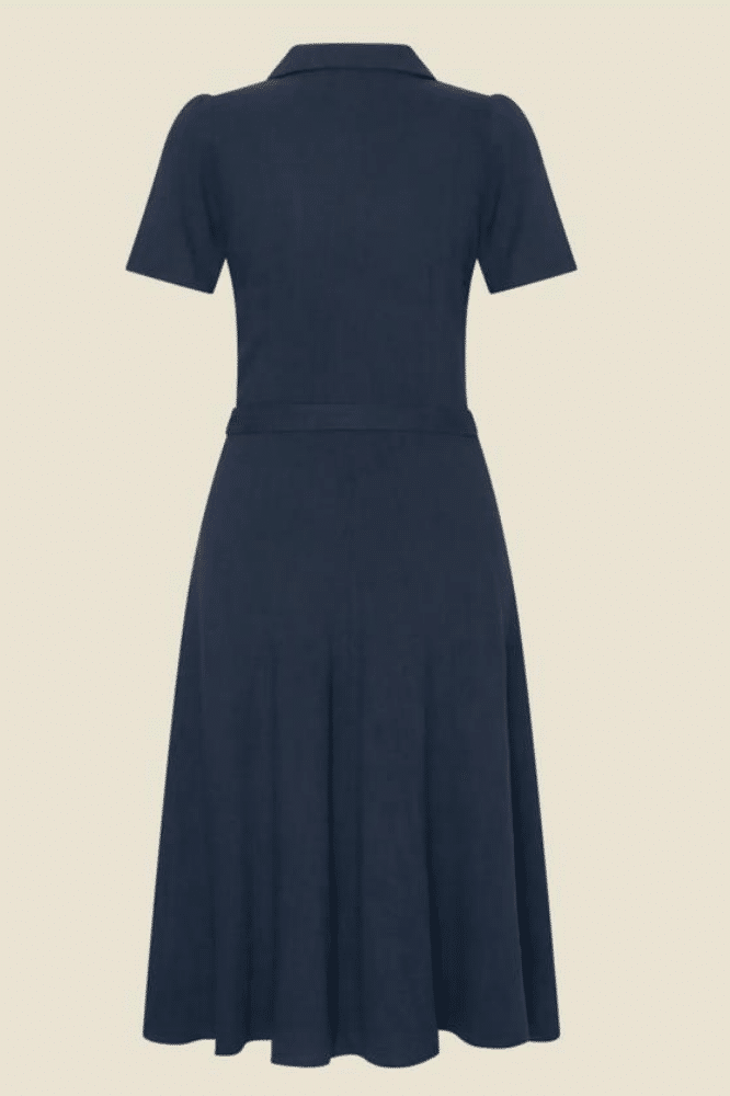 Very Cherry Revers Dress Midi Linnen Marino (1)