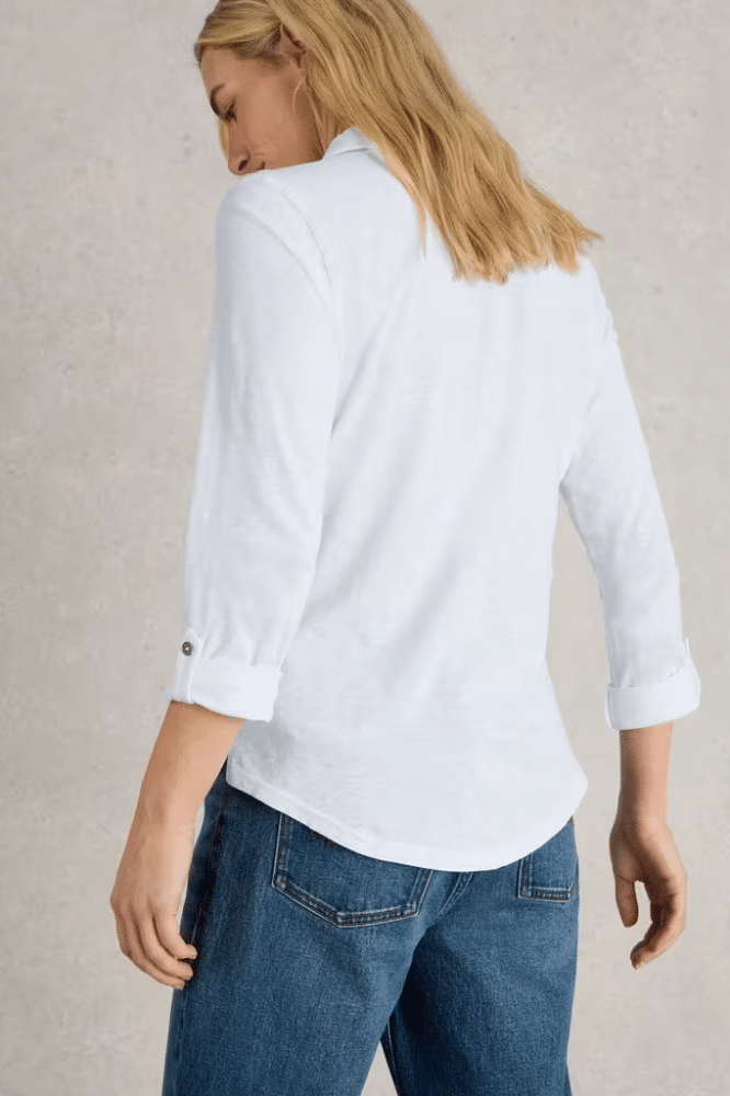 White Stuff Annie Jersey Shirt Brilliant White - La Vie en Rose Damesmode