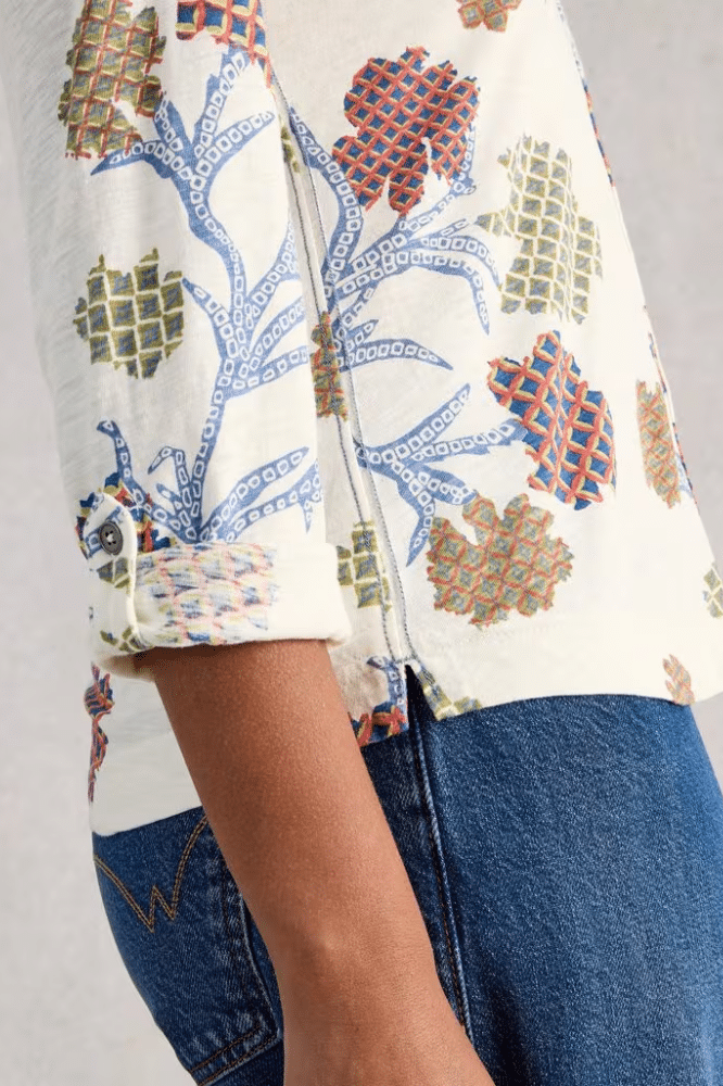 White Stuff Annie Jersey Shirt Ivory Multi - La Vie en Rose Damesmode